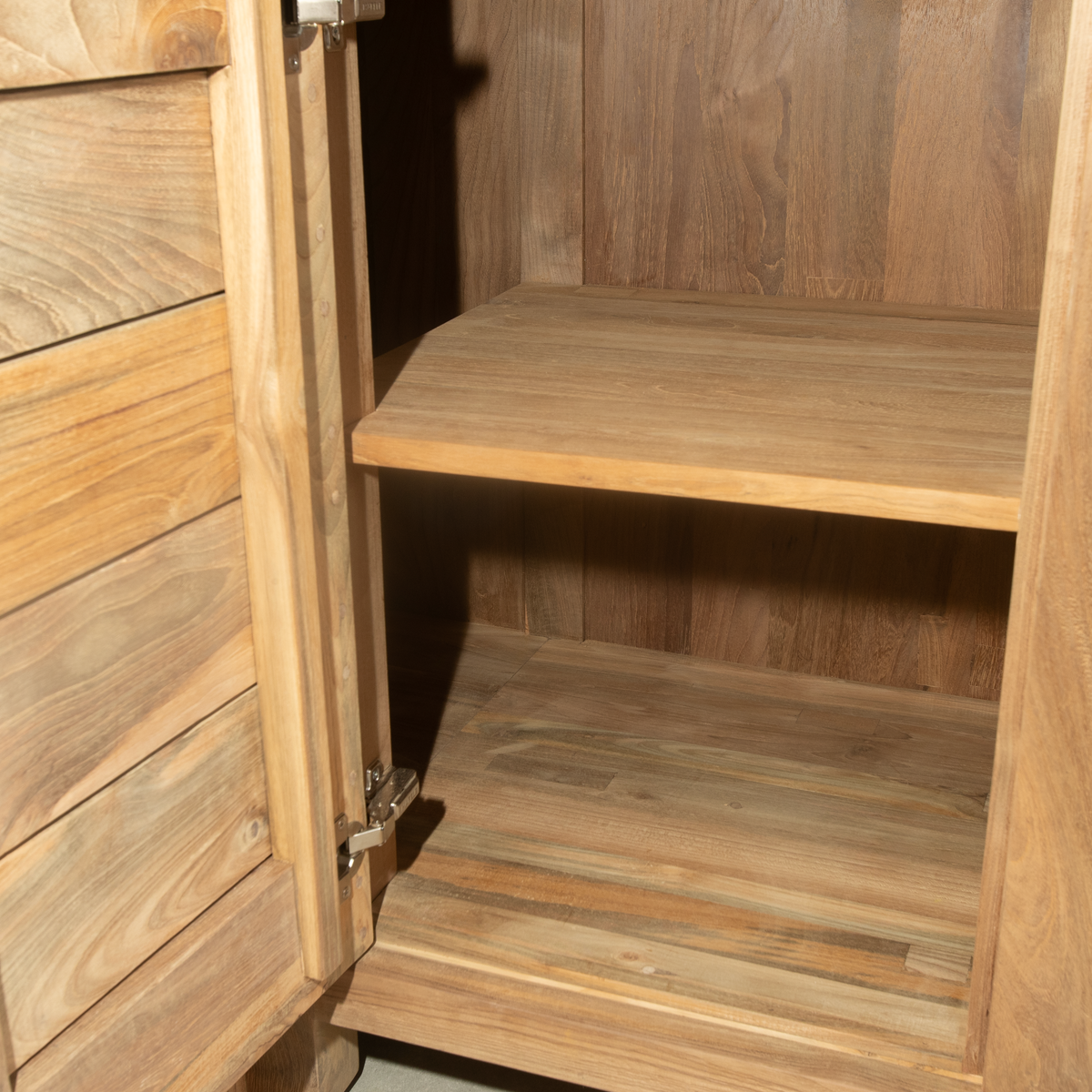 Cozinha de Exterior Modular em Teca — Armário de Canto com Tampo em Cerâmica
