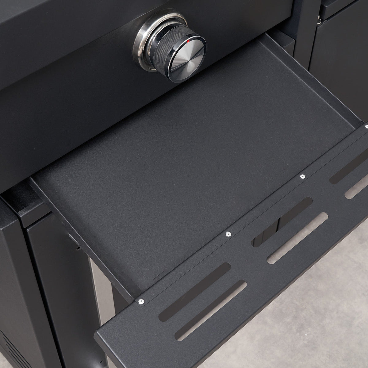 Fusion — Queimador Lateral Preto com Tampo em Pedra Sinterizada para Cozinha de Exterior