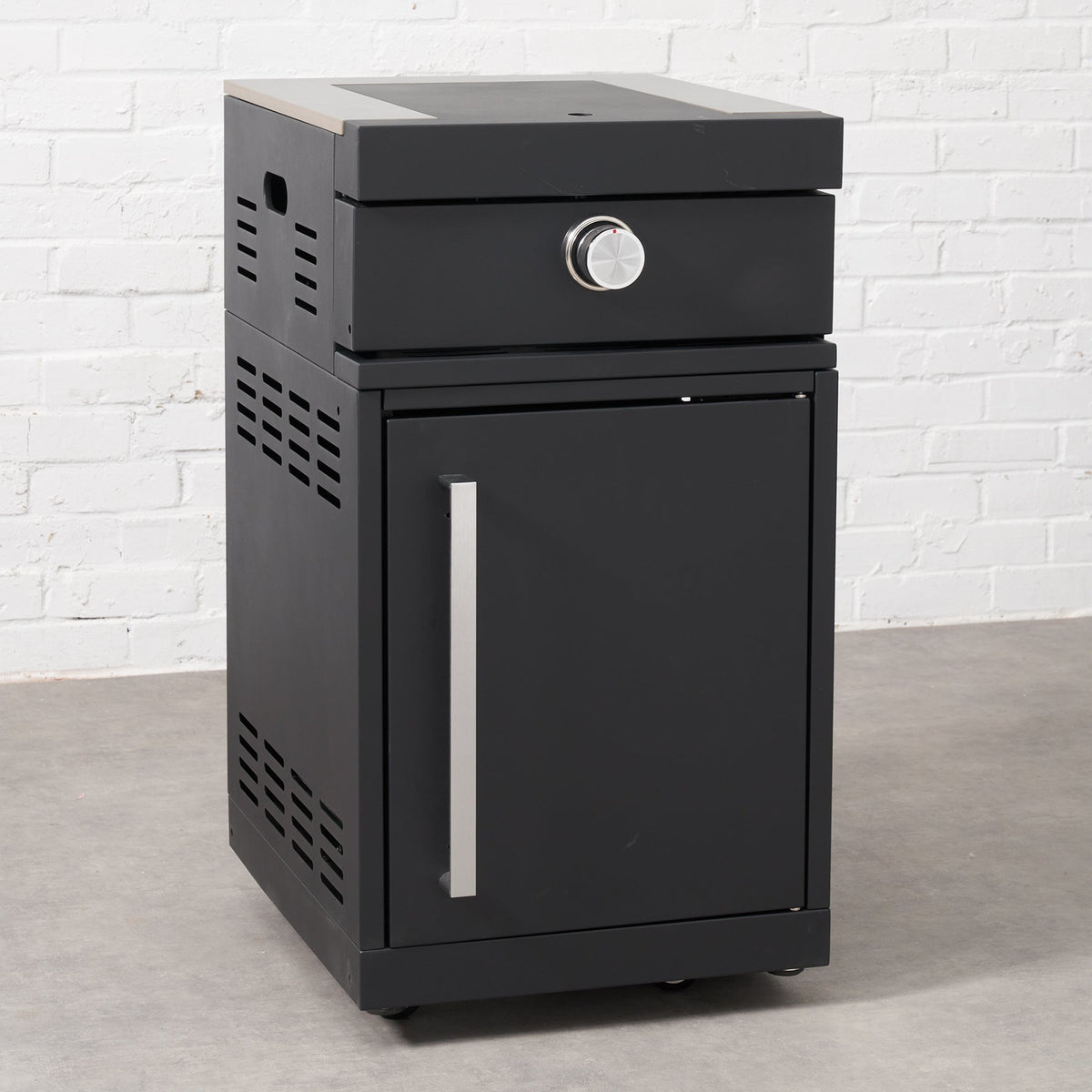 Fusion — Queimador Lateral Preto com Tampo em Pedra Sinterizada para Cozinha de Exterior