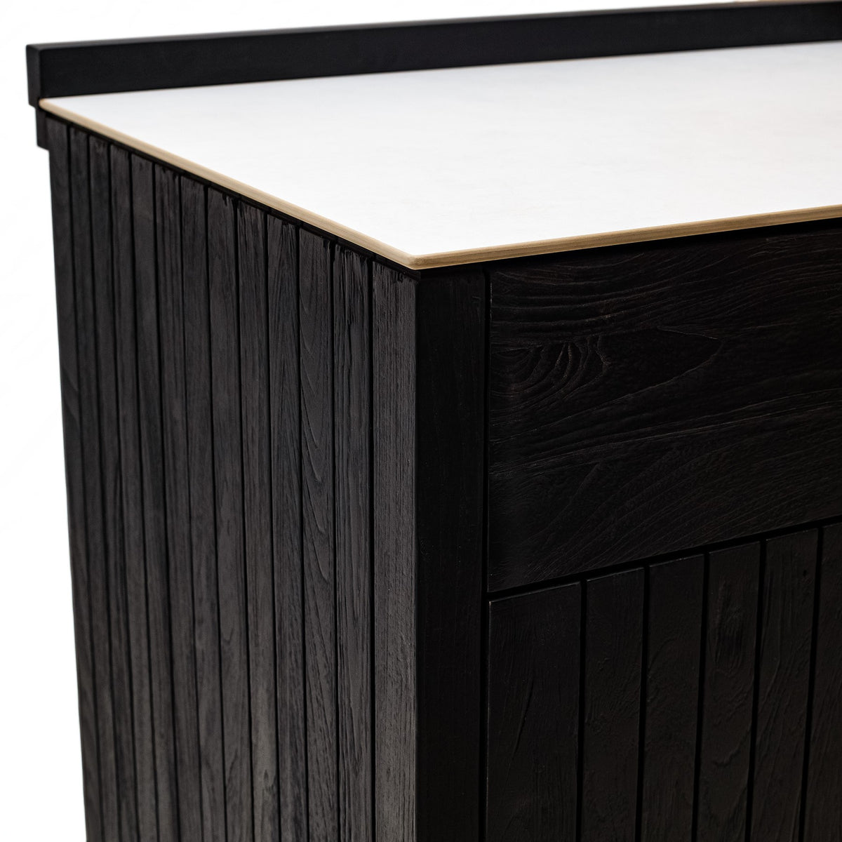 Teak Carbon Line Modular Outdoor Kitchen Double Door & Drawer Cabinet with Ceramic Top